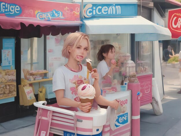 아이스크림 아름다운 클로즈업 이미지 AI 생성
