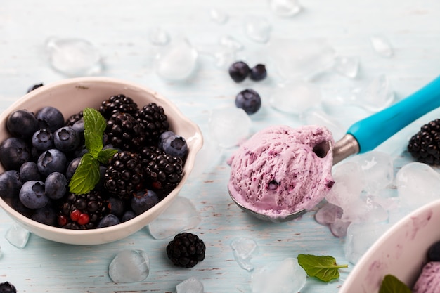 Ice cream of Berries.Summer sweet dessert.