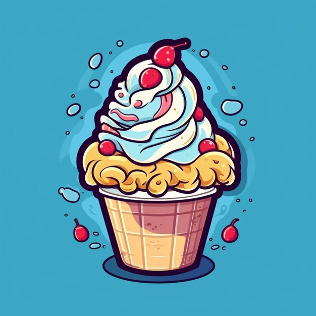 Foto logo del cartone animato del gelato 9