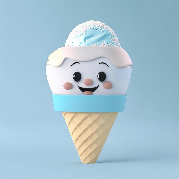 Ice cream character in cone generative ai