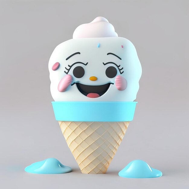 Ice cream character in cone generative ai