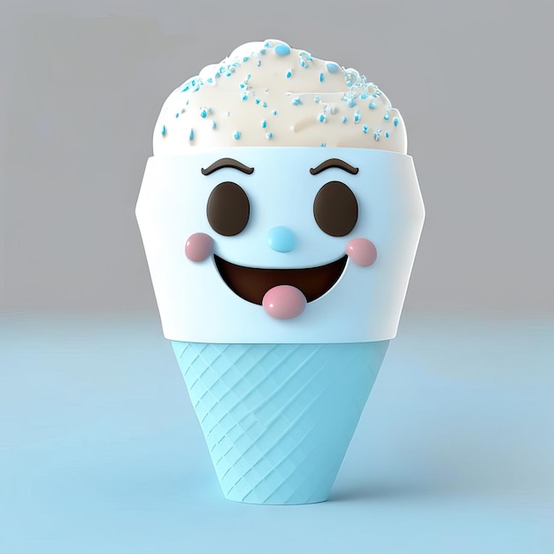Ice cream character in cone generative ai