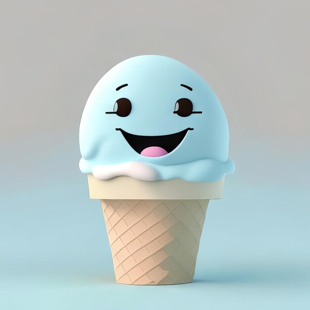 Ice cream character in cone Generative AI