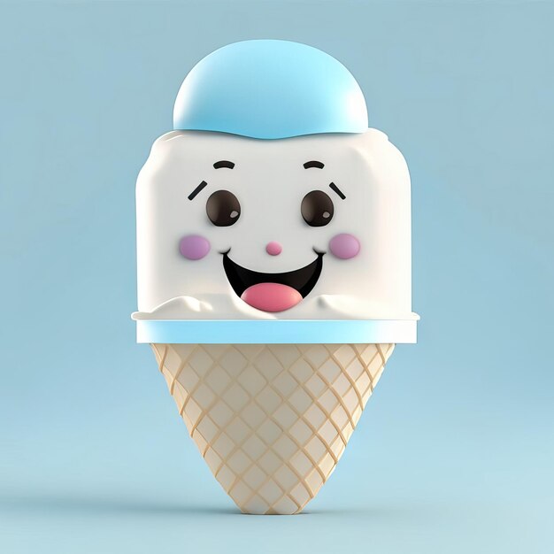 Ice cream character in cone generative ai