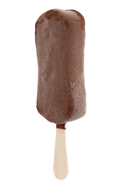 Ice cream in chocolate glaze  on a wooden stick