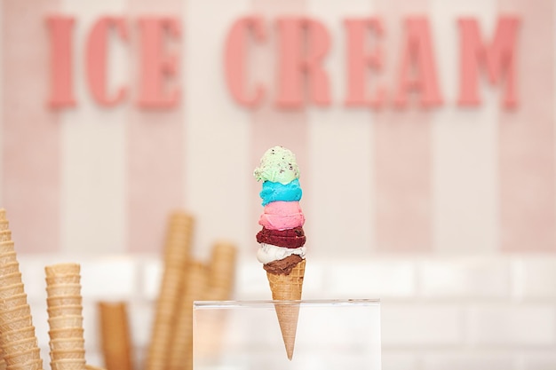 Photo ice cream closeup picture cold dessert summer fresh sweets