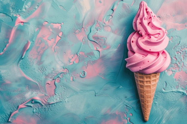 Photo ice cream on color background