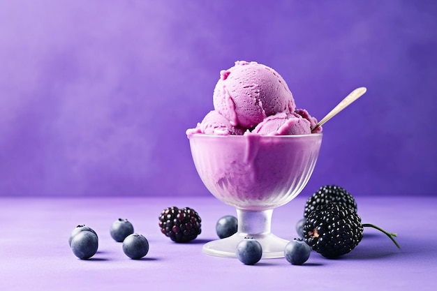 ice cream on color background