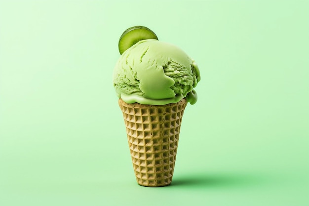 ice cream on color background