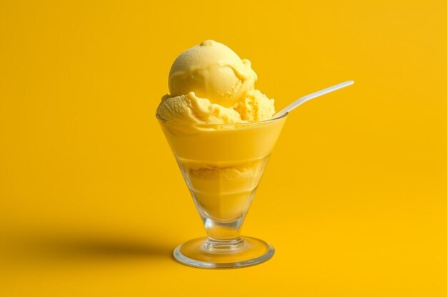 Ice cream on color backgroundgenerative ai