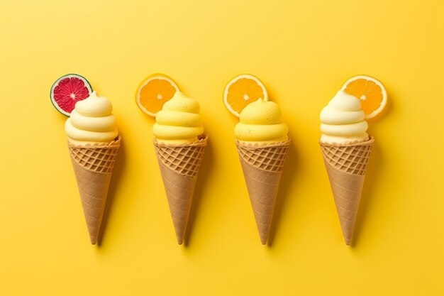 Ice cream on color backgroundgenerative ai