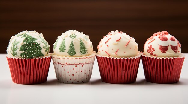 Photo ice cream in colorful baskets for chrismiss day