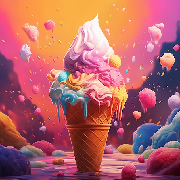 Ice cream colorful illustration