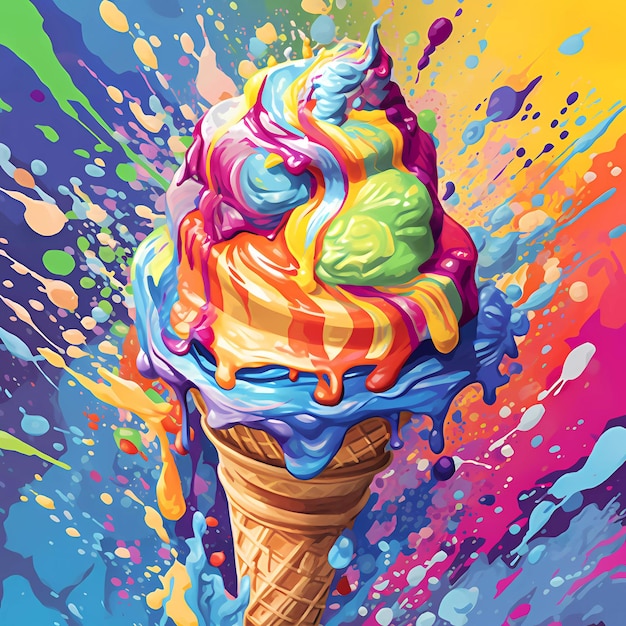 Photo ice cream colorful illustration