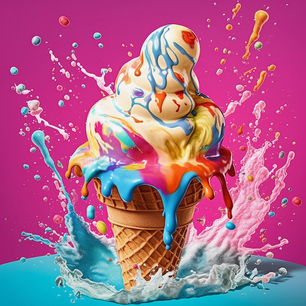 Photo ice cream colorful illustration