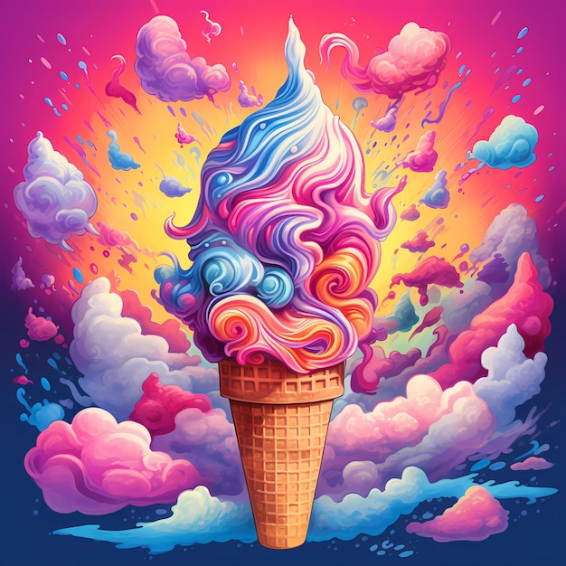 Ice cream colorful illustration