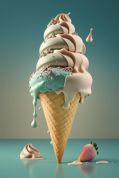 The ice cream cone is beautiful Generative AI