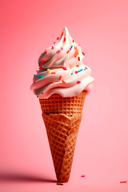 Ice cream cone is a beautiful summer Generative AI