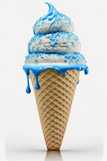 Ice cream cone isolate on white background Generative AI