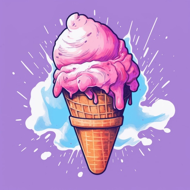 Ice cream cone vector illustration