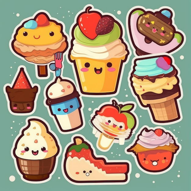 ice cream cone vector sticker