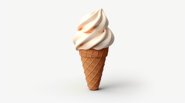 Photo ice cream cone white background