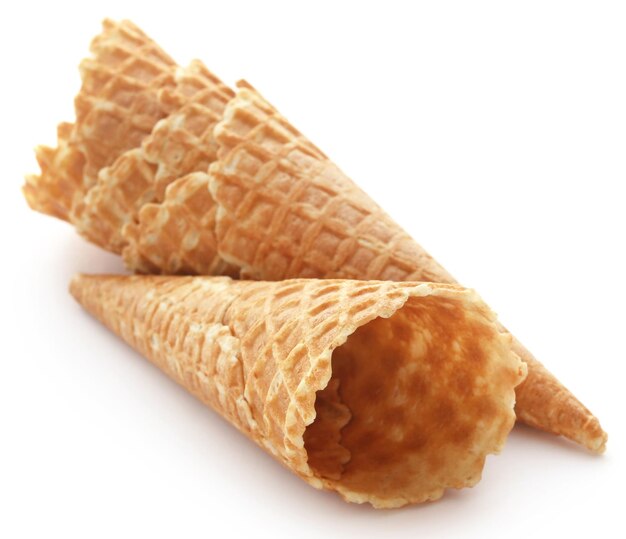 Ice cream cone over white background