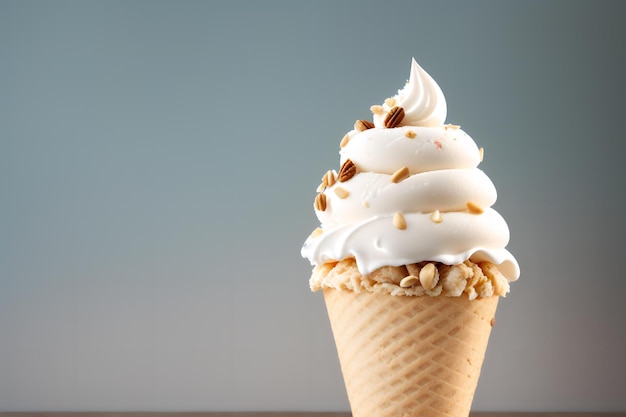 ice cream cone with nuts