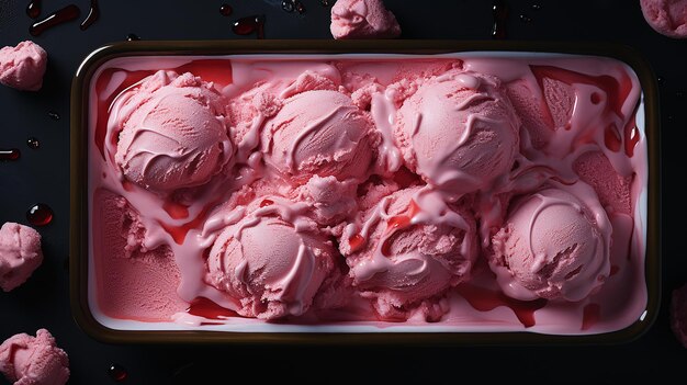 ice cream container with pink ice