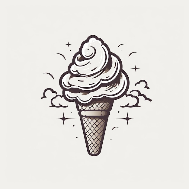 Photo ice cream delight sweet vector illustrations icon collection