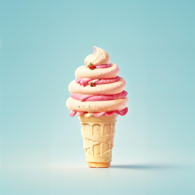 Ice cream digital art illustration generative ai