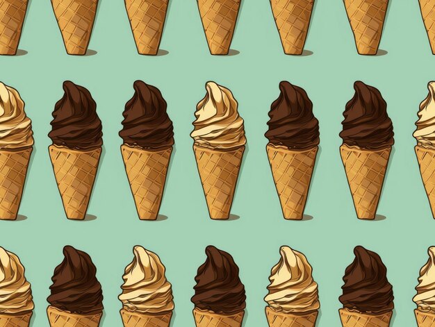 Ice Cream drawn style seamless tiles generative AI