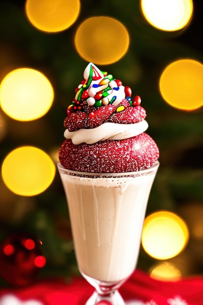 ice cream drizzled in chocolate and festive sprinkles