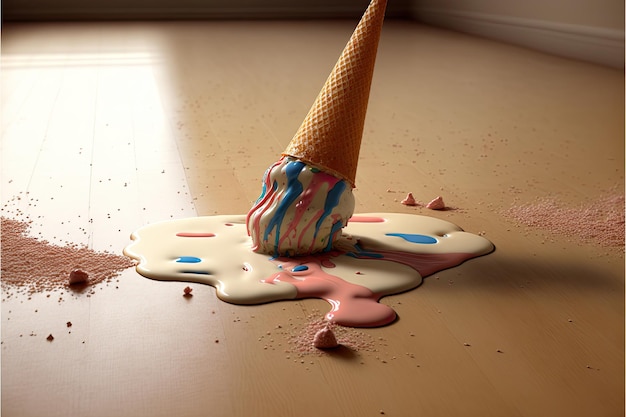 Ice cream drop on floor Made by AIArtificial intelligence