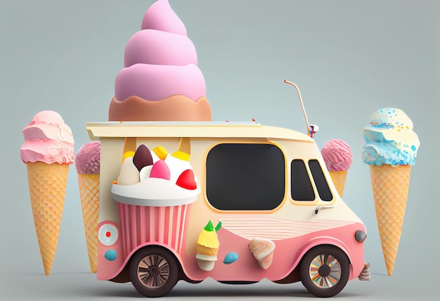 Ice cream food truck Generate Ai