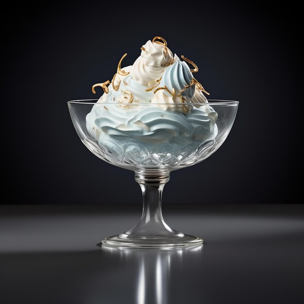 Photo ice cream in glass bowl