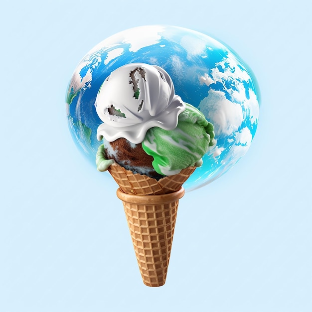 Ice cream global on transparent background