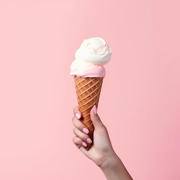 Ice cream in hand Illustration AI GenerativexA