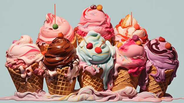 Ice cream illustration background design summer vibes ice cool