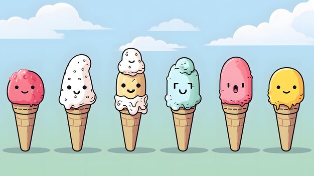 Ice cream illustration background design summer vibes ice cool