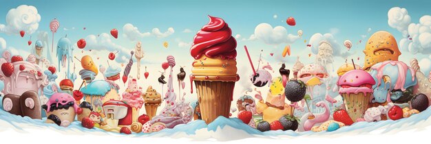 Ice cream illustration background design summer vibes ice cool