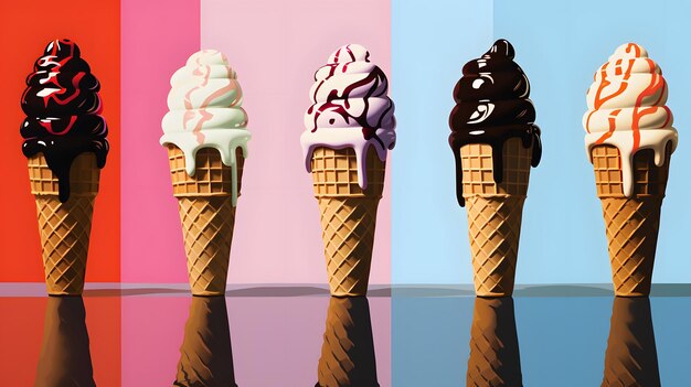Ice cream illustration background design summer vibes ice cool