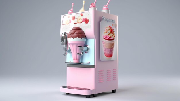 ice cream machine realistic isolated 8k white backgroundGenerative AI