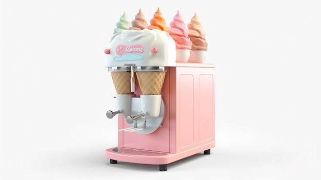 ice cream machine realistic isolated 8k white backgroundGenerative AI
