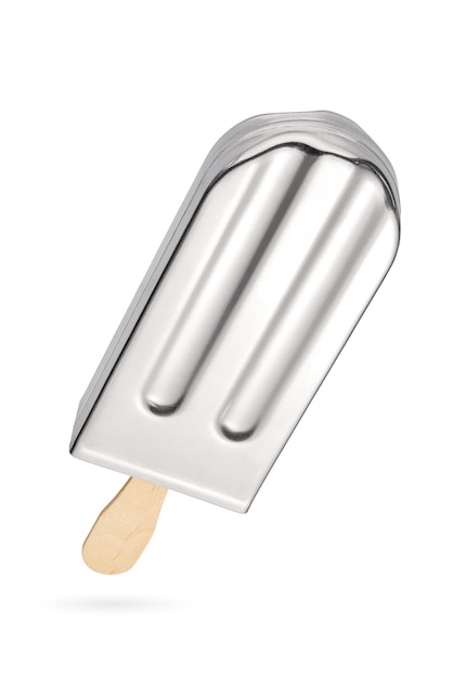 Ice cream popsicle metal mold isolated on white