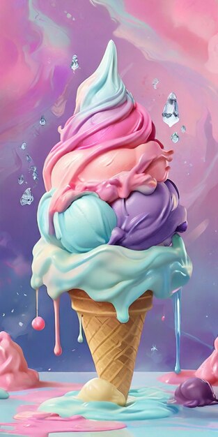 ice cream poster HD 8K wallpaper Stock Photographic Image