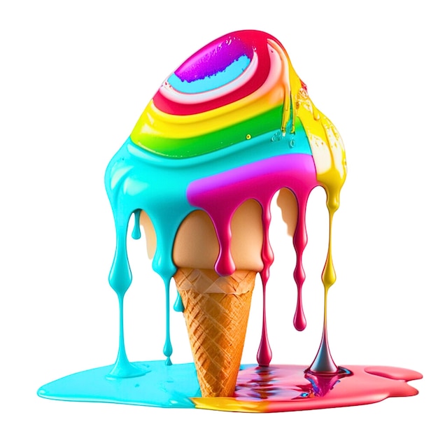 Photo ice cream rainbow