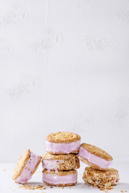 Ice cream sandwiches in cookies