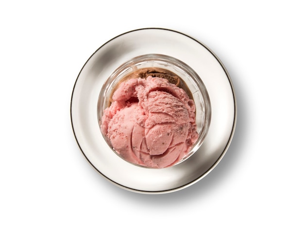 Foto gelato alla fragola e cioccolato