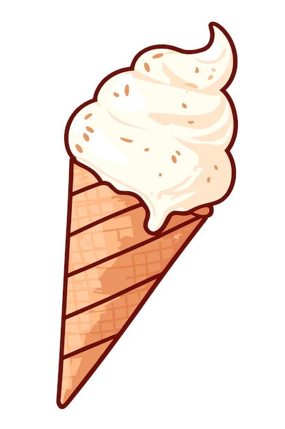 Ice cream waffle cone clip art geïsoleerd op witte achtergrond AI Generative